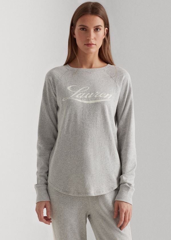 Sudaderas Ralph Lauren Mujer Grises - Logo Crewneck - JLORT3629